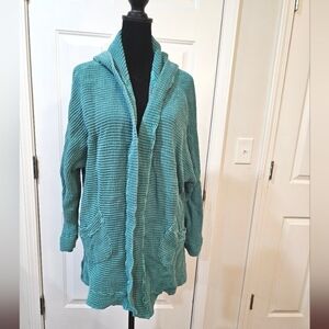 Focus Casual Life size medium open front cardigan with hoodie